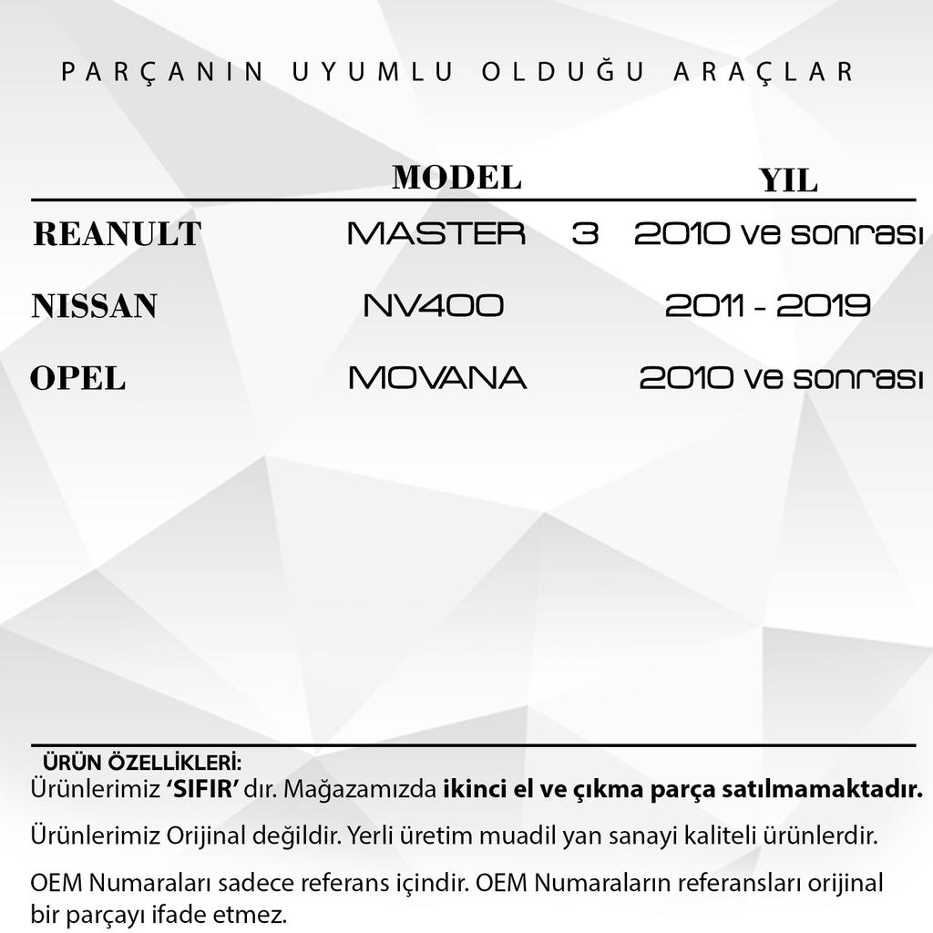 Indicatore laterale per Renault Master 3, Nissan NV400, Opel Movano