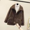 Veste en Fausse Laine d'Agneau pour Femme - Style Coréen Automne/Hiver 2025, Coupe Régulière, Manteau Petite Taille