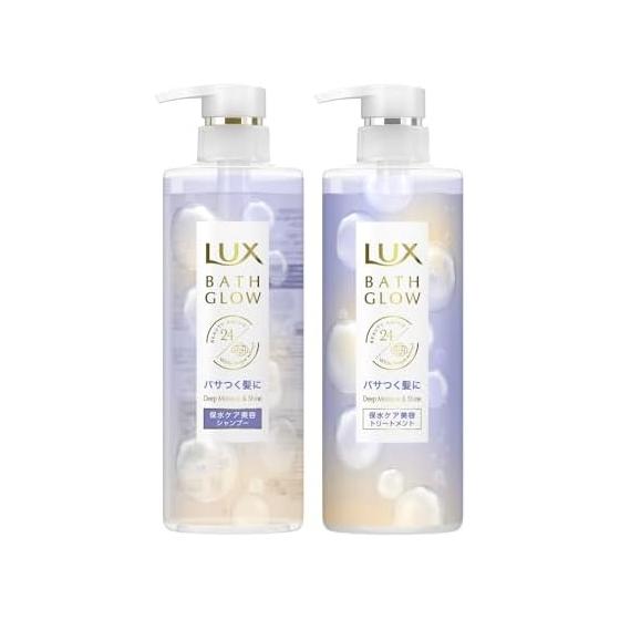 LUX Bath Glow Shampoo Treatment Set 490g each Deep Moisture & Shine Contains ceramide For dryness