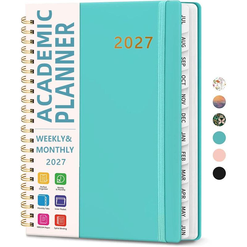 Agenda Accademica 2026-2027 Organizzatore Settimanale Mensile, Libro Planner 2027 Organizzatore Rilegato con Schede
