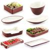 Melamine Rectangular Plate for BBQ & Side Dishes - Imitation Porcelain Tableware