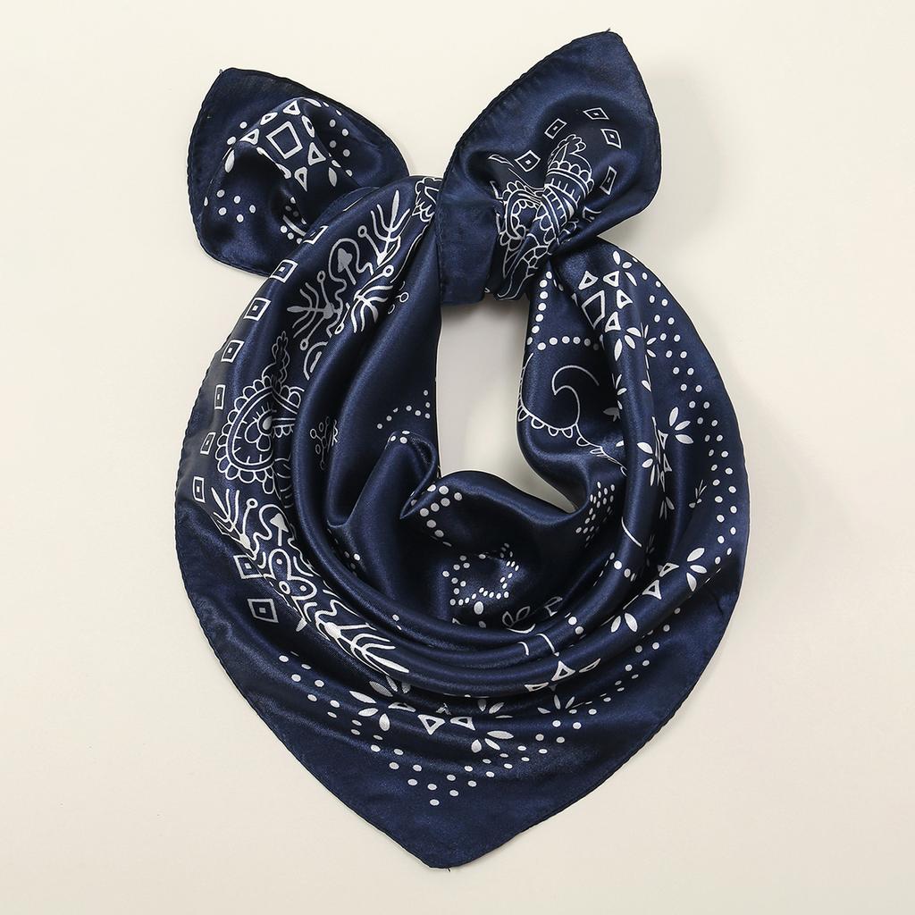 Navy Blue Cashew Hip Hop Cotton Square Bandana Scarf Riding Headband Paisley Gifts For Men Unisex 60*60cm