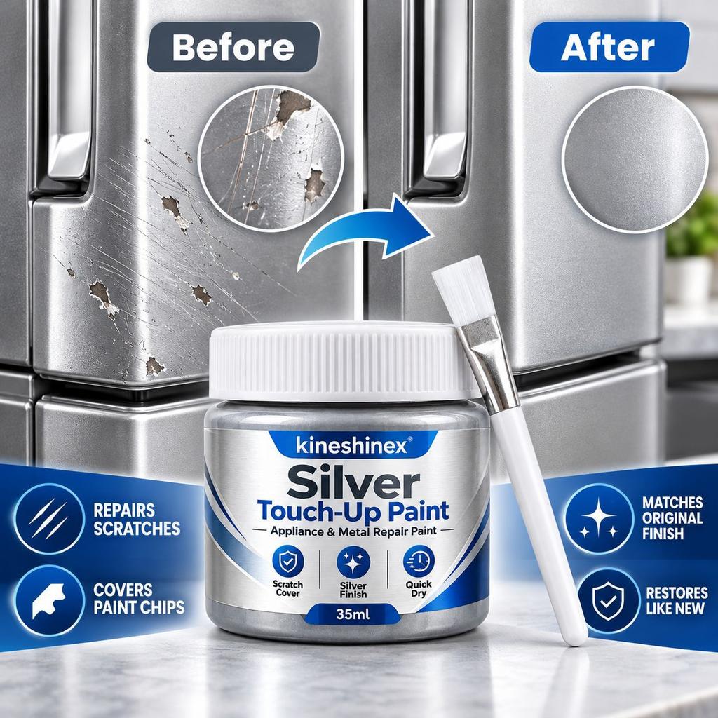 Silver Touch-Up Paint 35ml, Appliance and Metal Repair Paint for Scratches and Paint Chips