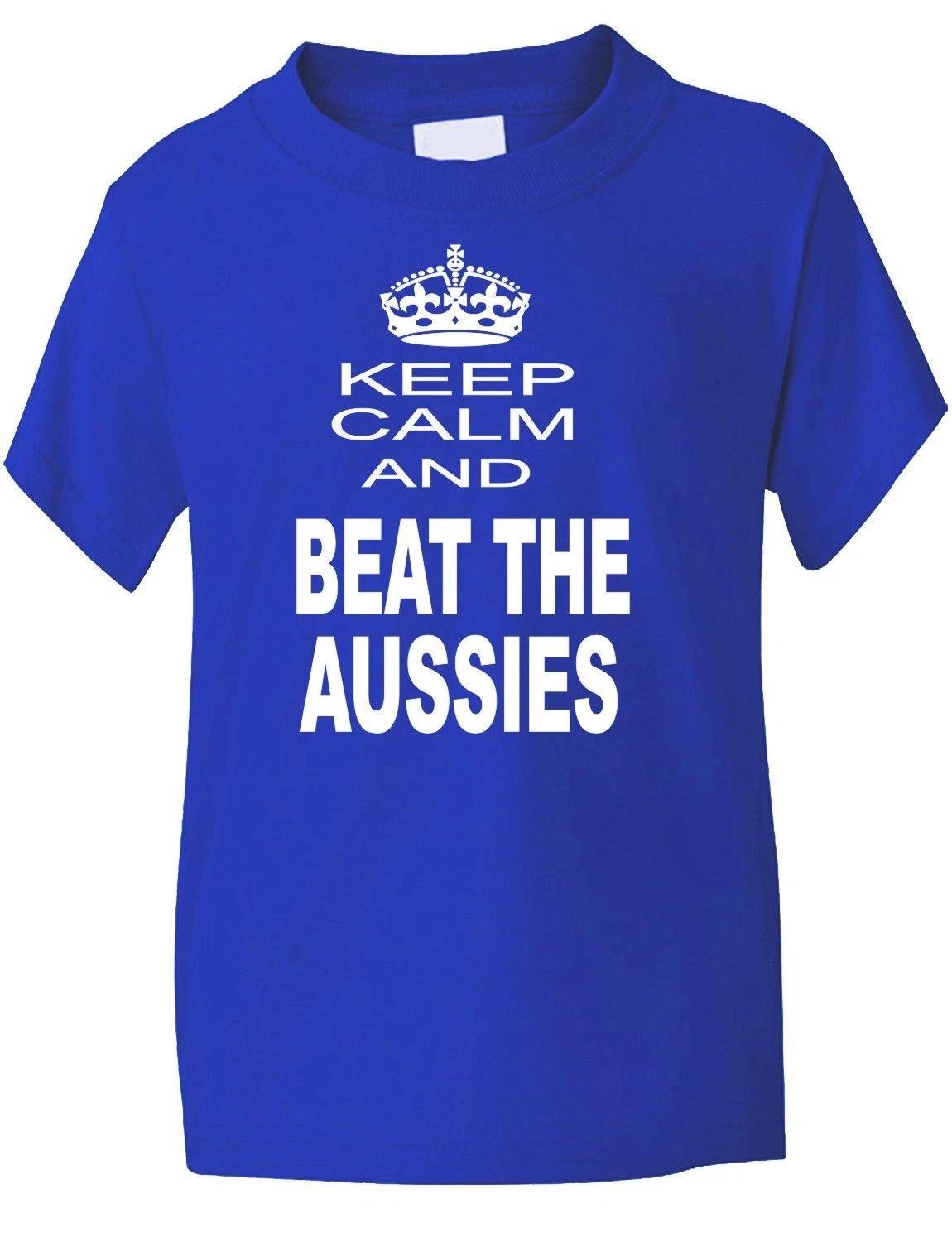 

Keep Calm and Beat Aussie s Ashes Cricket Kids Boys Girls T-Shirt Age 1-13 XL
