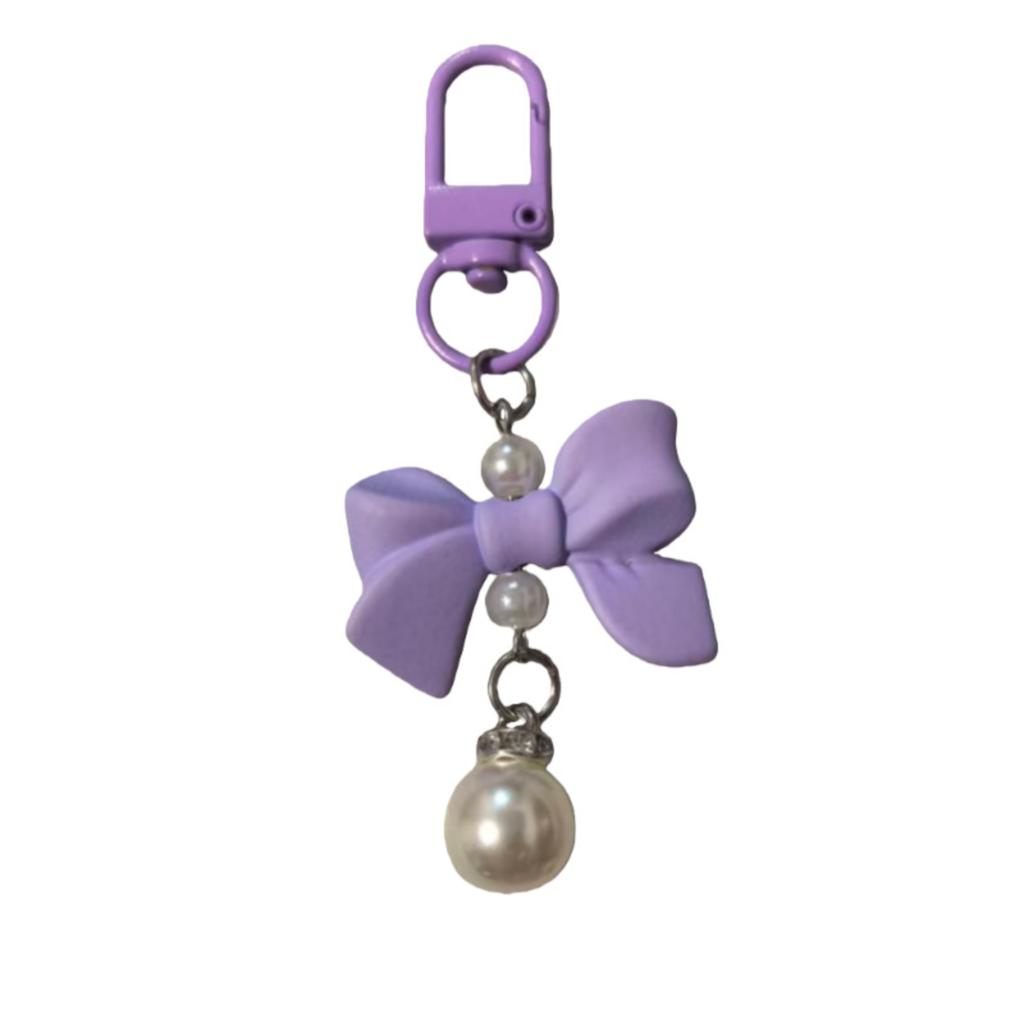 Bow-knot Textured Lacquer Resin Pendant Mobile Phone Accessory Earphone Pouch Keyring Charm Accessory Handbag Clothing Student Gift