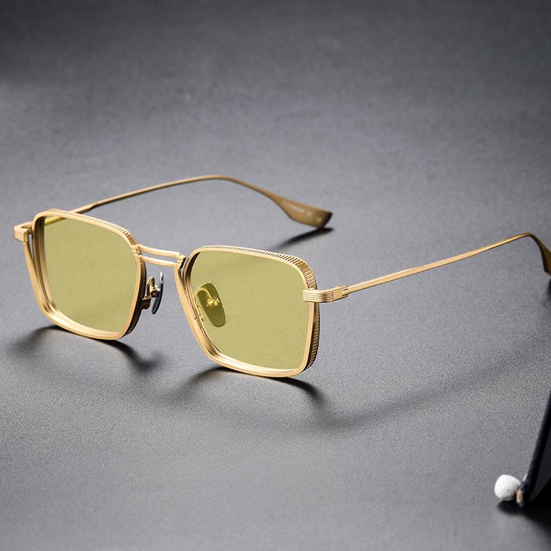 Non-polarized Alloy Night Vision Changing Sun Glasses Women Men Retro Square Large Frame Eyeglasses Female Sunglasses