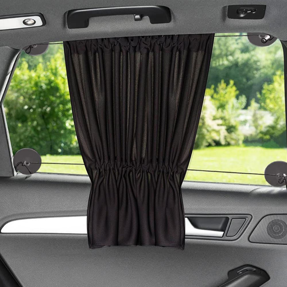 Lot de 2 rideaux de confidentialité pour voiture, pare-soleil, fenêtre latérale, rideau à ventouse, tissu chauffant, protection UV, accessoires universels pour intérieur de voiture
