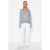 Navy Blue Striped Knitwear Sweater Twoaw22kz0735