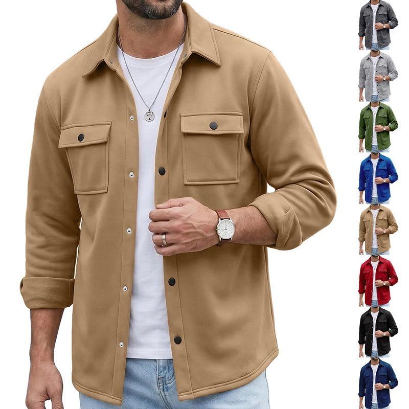 Men's Slim Fit Casual Jacket, Fashion Streetwear Outerwear, Trendy Export Style Long Sleeve Coat for Men Daily Wear
