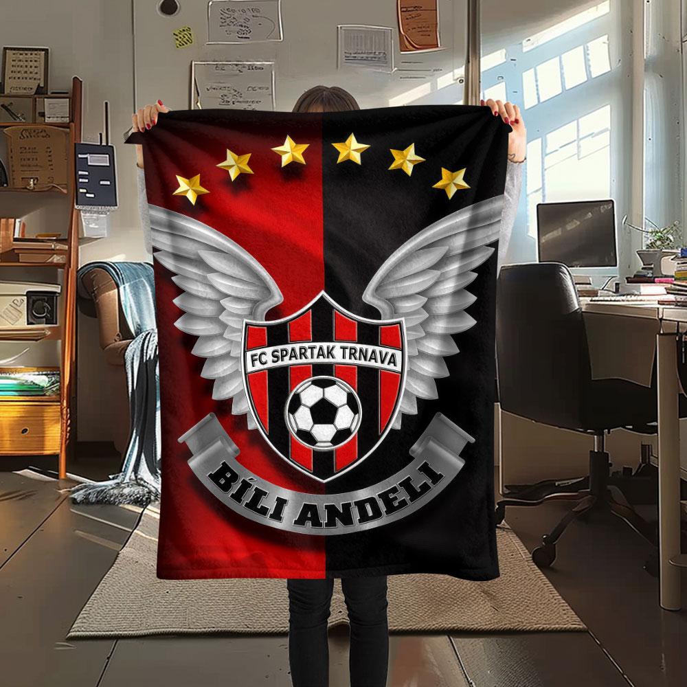 1PC FC Spartak Trnava Patterned Flannel Blanket Suitable For All Seasons for Home Decor Warmth and Comfort Gifts Holiday Present