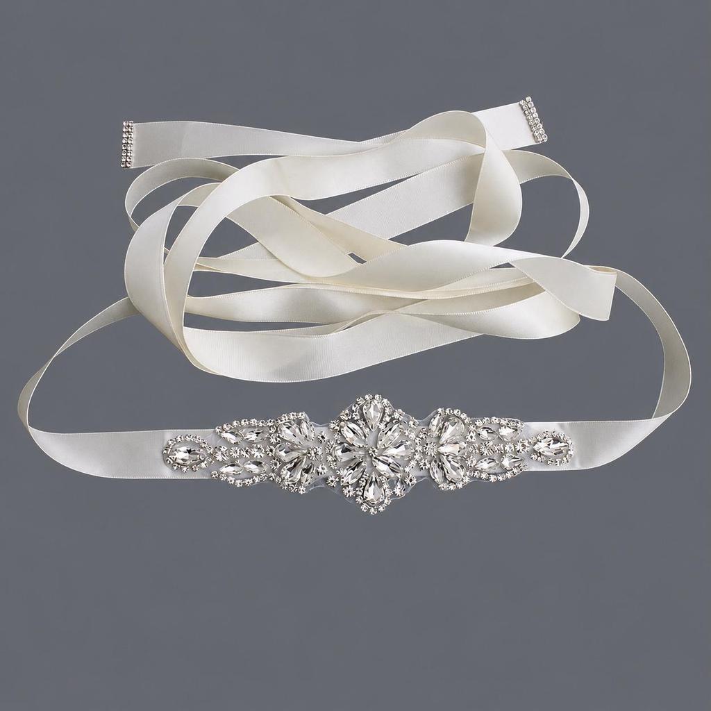 Elegant Silver Rhinestone Wedding Belt – Versatile High-End Dress Accessory for Fashion Shows and Performances