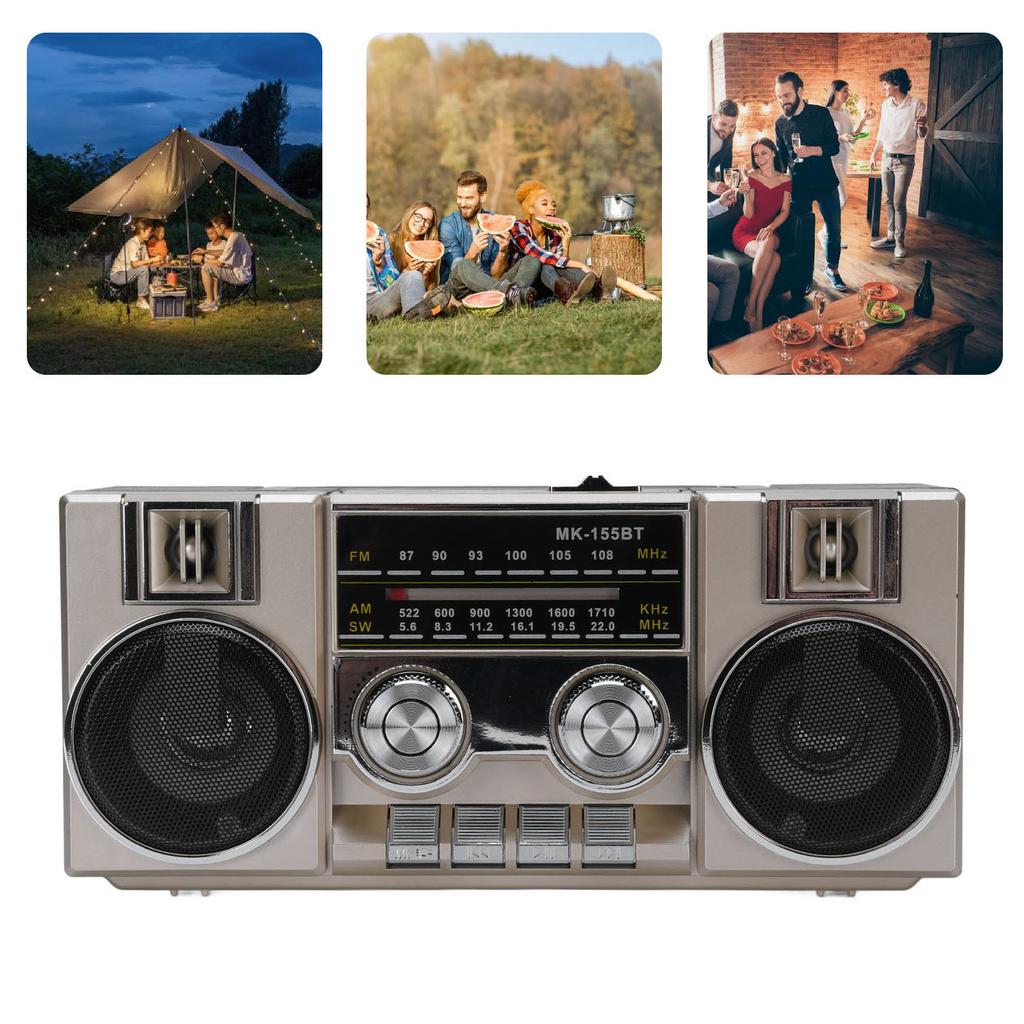 Portable FM AM SW Radio Full Band Clear Sound Quality Radio with RGB   Speaker for Garden   Bathroom