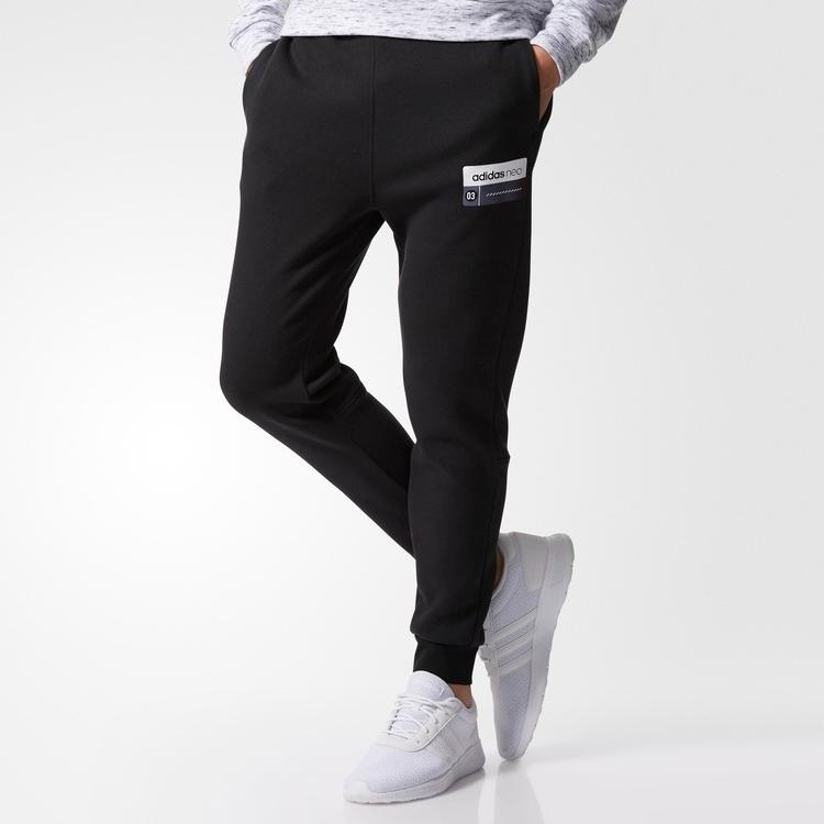 Adidas Neo Drawstring Elastic Knit Jogger Pants Men Bottoms Black CD1629