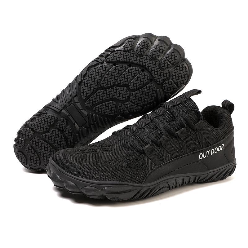 Scarpe da Escursionismo e Ciclismo da Uomo Antiscivolo a Cinque Dita con Punta Larga in Fly-Knit