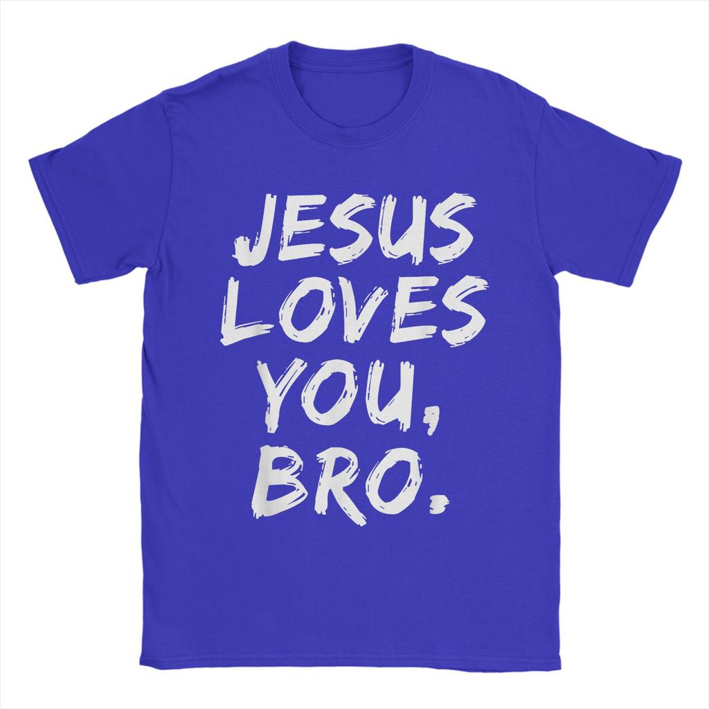 Jesus Loves You Bro Christian Believer Faith God Religious Men's T Shirt  Vintage Tee Shirt Short Sleeve O Neck T-Shirt Clothes