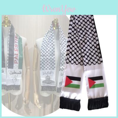Versatile Palestinian Flag Scarf 14*130cm Dimensions Perfect For Fans