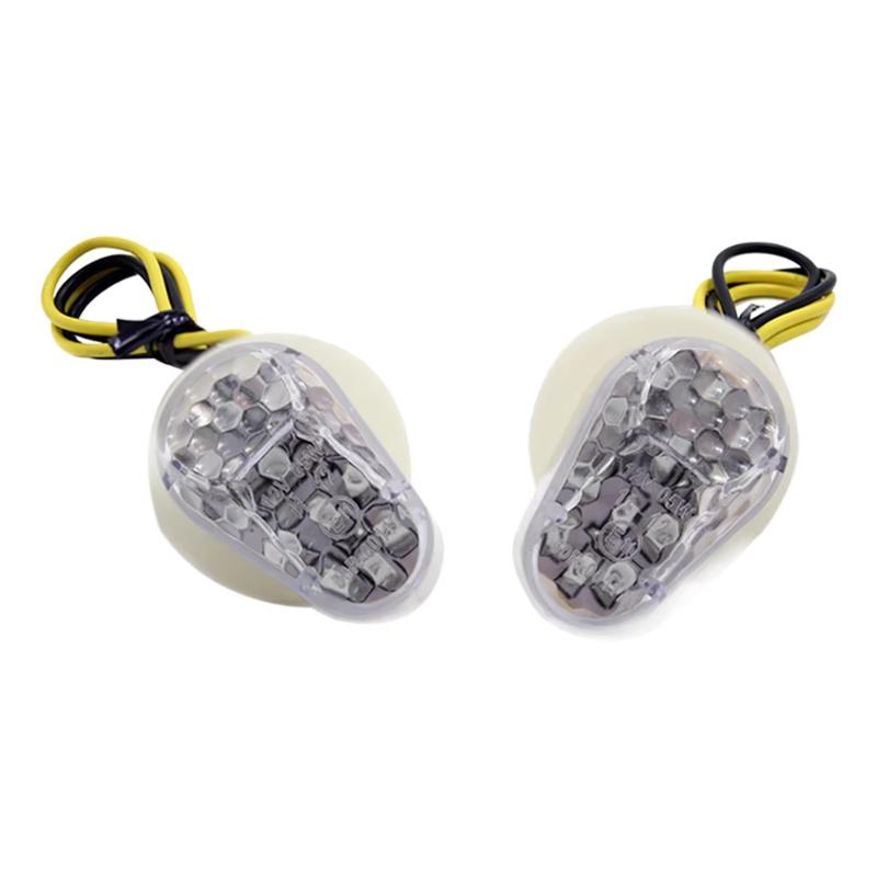 2PCS Low Power Motorcycle LED Turn Signals Super Bright Flashing Indicator Lamps for Cafe Racer Dirt Motorbike