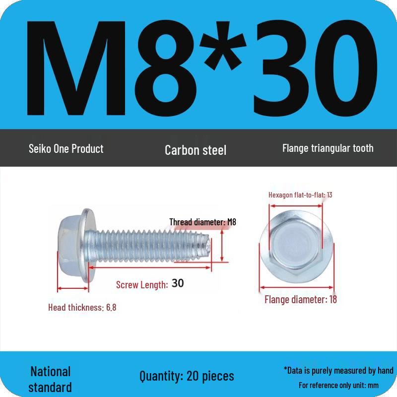 Grade 10.9 Galvanized Hex Flange Anti-slip Self-locking Triangular Thread Self-tapping Screw