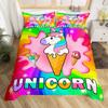 Rainbow Unicorn Quilt Cover Charming Dreamy Horse Comforter Cover Cartoon Little Unicorn Bed Cover Kit Single Size For Girl Teen Kawaii Gifts