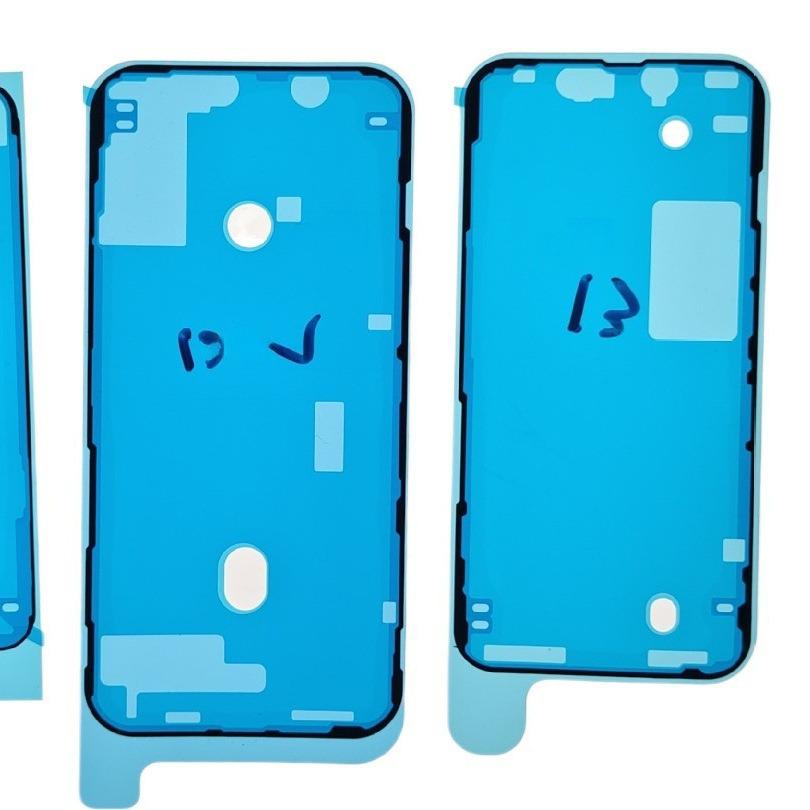 Three-Layer Red Waterproof Adhesive with Light Blue Dustproof Frame for iPhone