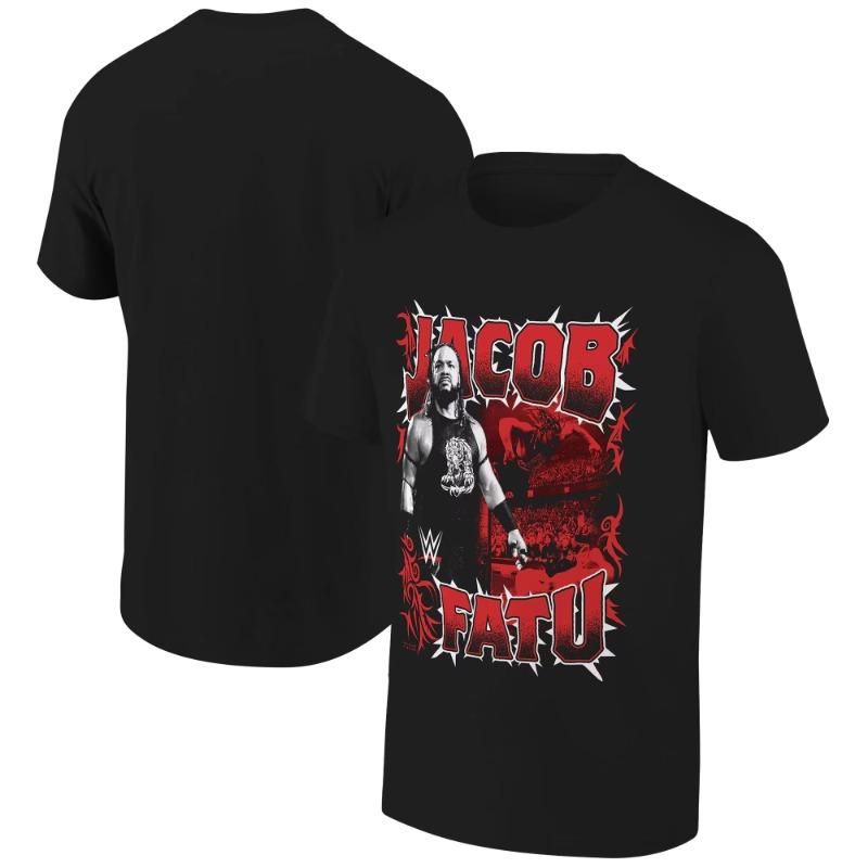 

Мужская Женская Красная Футболка Jacob Fatu Tribal Wolf Летняя Футболка Оверсайз 2025 Новая Мода Спорт Детская Одежда Топы 4XL