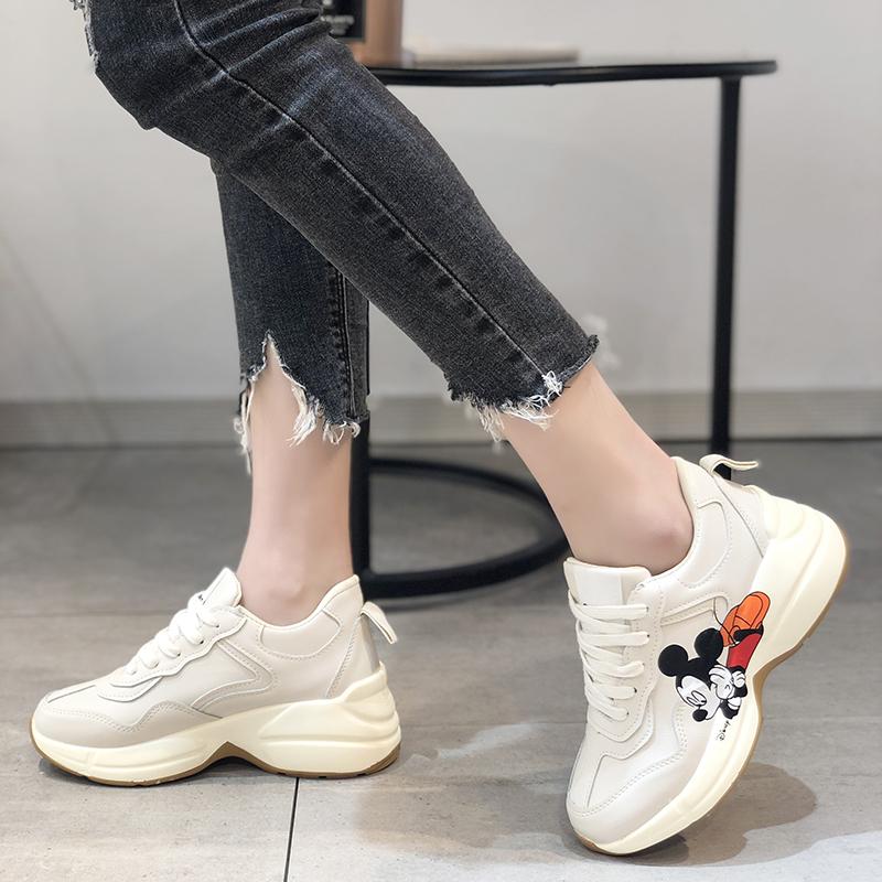 Women's Casual Sports Shoes Autumn New Round Head Splicing Front Lacing Anti-slip Wear-resistant Low-top Shoes