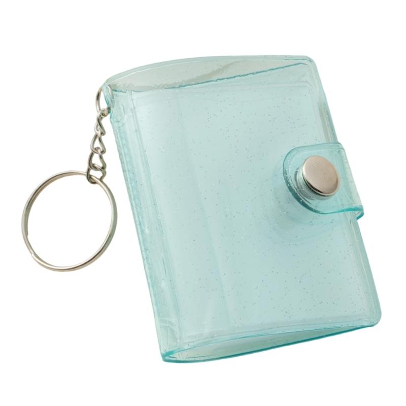 Waterproof PVC 2Inch Photo Album Holder with Keychain 20Photos Pocket Tear Resistant Construction for Protecting Memory
