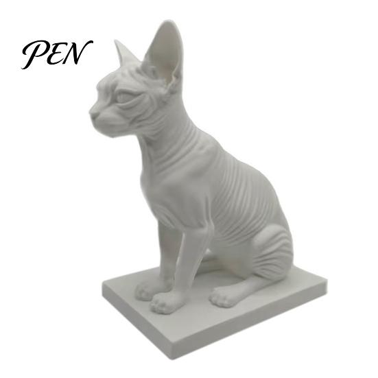 Fine Texture Cat Decor Simulated Hairless Car Model, Realistic Sphynx Figurine Collection, Office Desk Accessory Science Educational Prop, Desktop