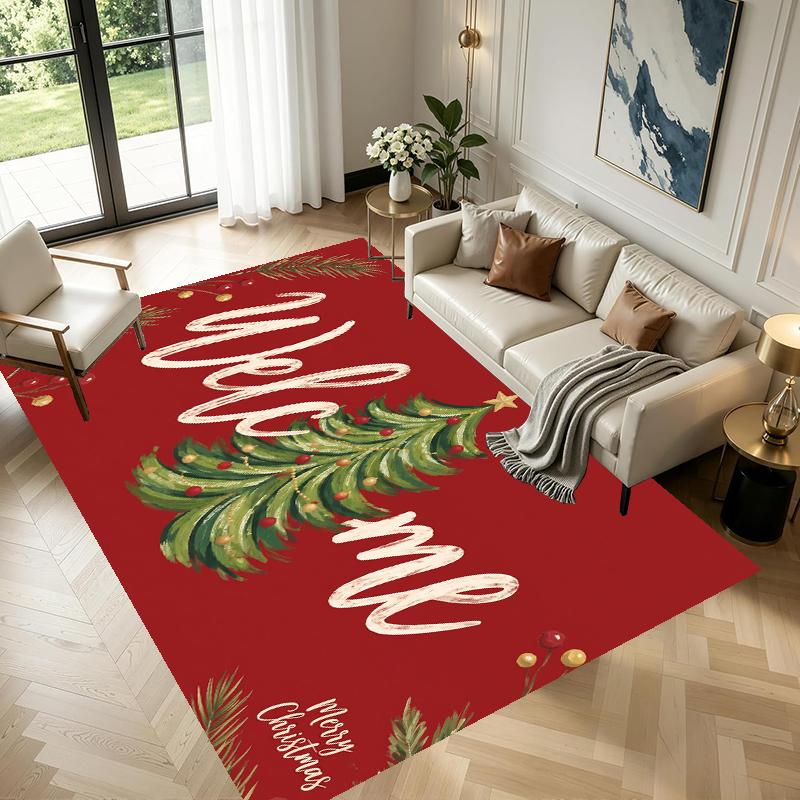 Christmas Pattern Square Area Rug Comfort Indoor Floor Carpet For Home Holiday Gift