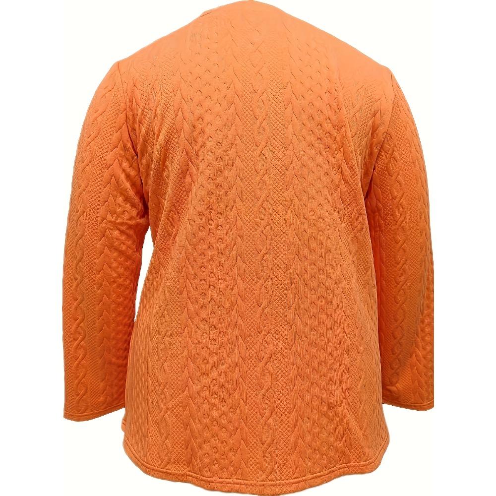 Autumn and Winter New Solid Color V-neck Zipper Long Sleeve Casual Comfortable Fashion Large Size Women's Top