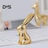 Mini Ceramic Animals Figurines Miniature Rabbit Cat Llama Pineapple Statue for Tabletop Mantel Desk Shelf Decor
