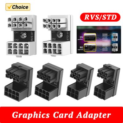 ATX 8Pin 6Pin Female To 8Pin 6Pin Male 180 Degree Angle Adapter for Desktops GPU