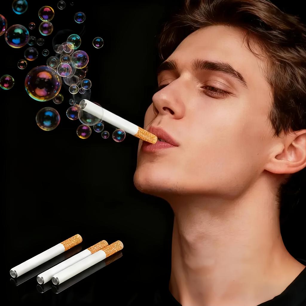 2 Stück Mini-Seifenblasenstab Handheld-Seifenblasenpfeife Requisite Streich Kreativer Zigaretten-Seifenblasenstab Party-Atmosphäre Schaffendes Werkzeug