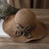 Sombrero de Sol Plegable de Ala Ancha para Mujer, Sombrero de Pescador Casual para Exteriores con Detalle de Lazo para Playa y Viajes