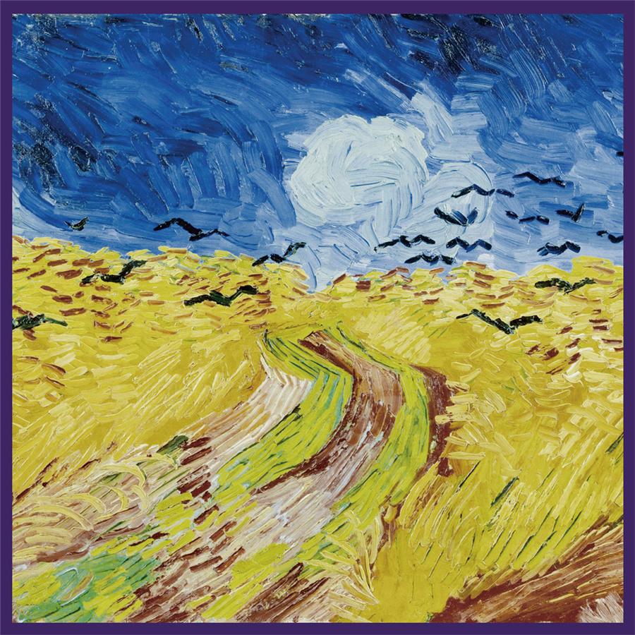 Silk Scarf Women Paintings Series Square Scarves Head Echarpes Silk Foulards Femme Wraps Beach Shawls Bandana Lady Hijabs 90CM