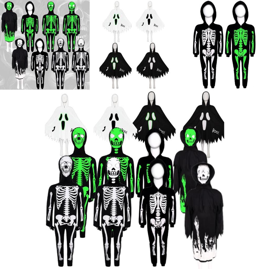 Luminous Skull Cosplay Outfit With Polyester And Spandex For Stage And Party Performances