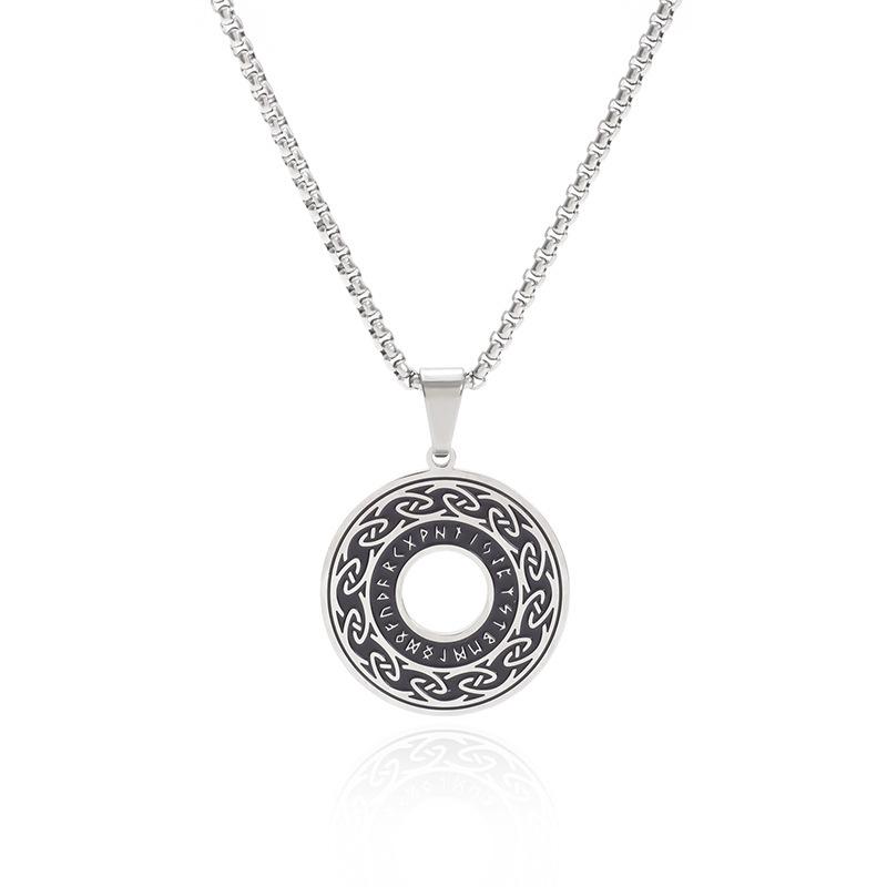 European and American Nordic Style Viking Pattern Necklace Titanium Steel Viking Pendant Men's Necklace