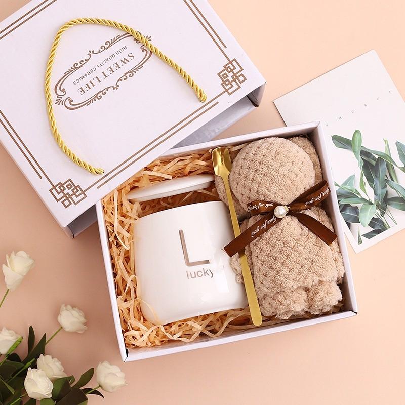 400 ml Keramiktasse Geschenkset – Handliche Kaffee-/Teetasse mit Henkel & Löffel in Geschenkbox