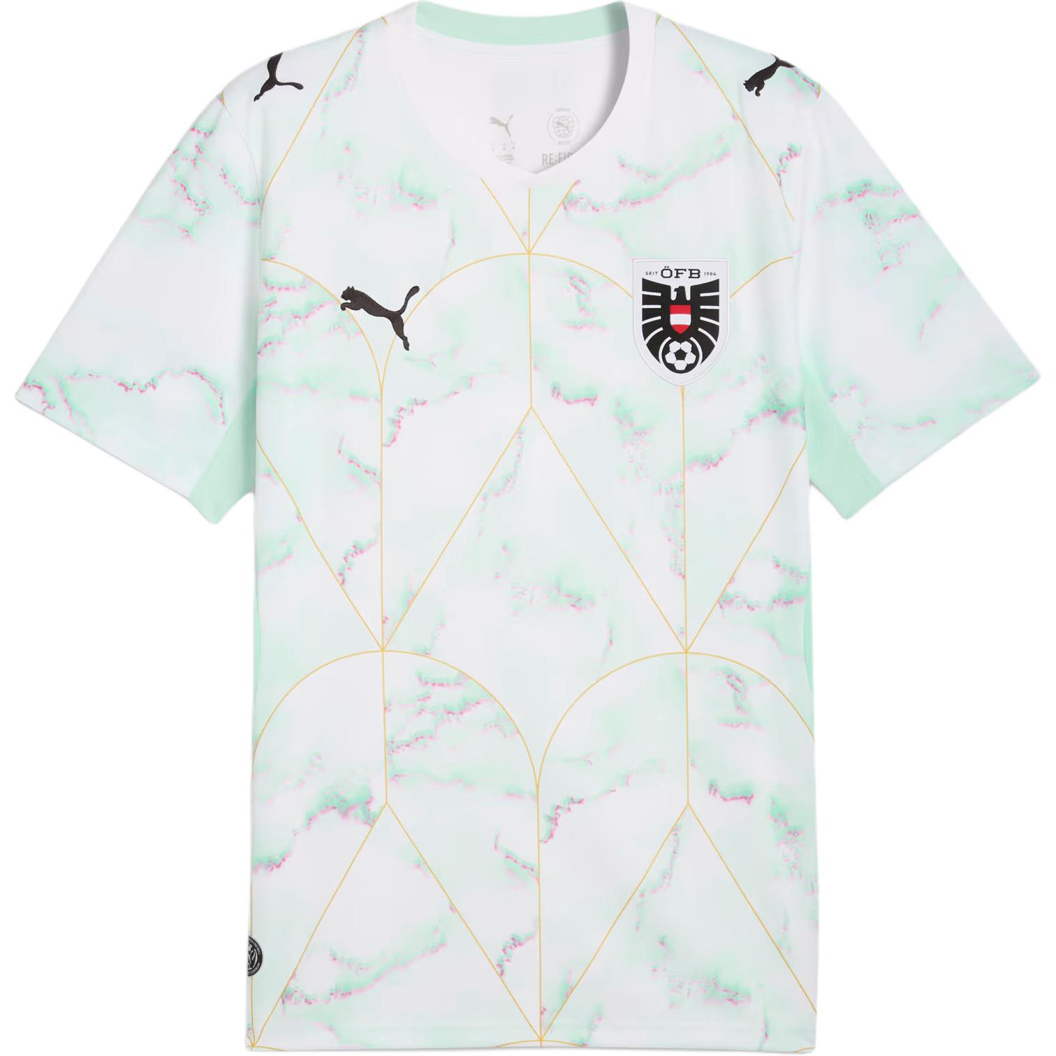 Puma Austria Away Crew Neck Moisture-Wicking Replica Casual Short Sleeve Football Shirt Men tops 783207-02 M