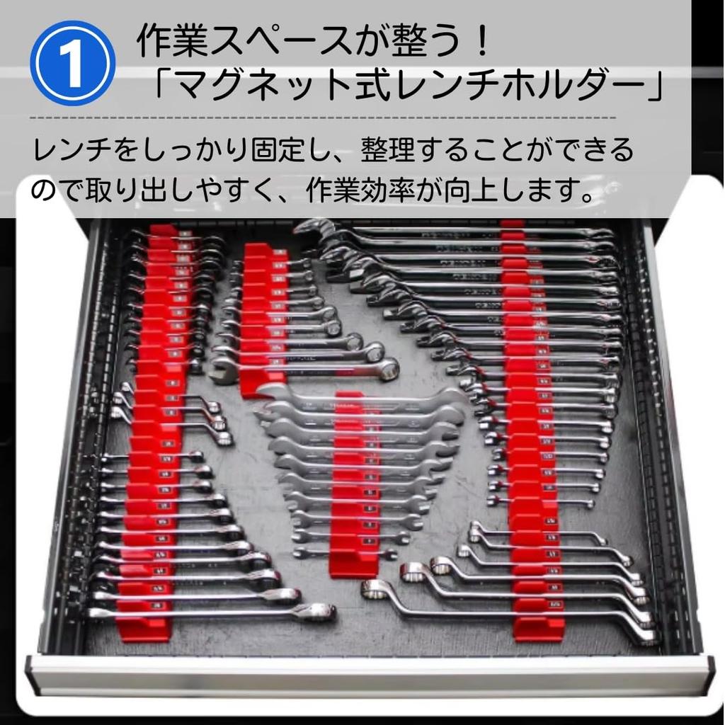 Ateena Wrench Holder, Spanner Holder, Magnetic Tool Holder, Wrench Rack, Magnetic Holder, Tool Storage (Black, 2 Pieces)