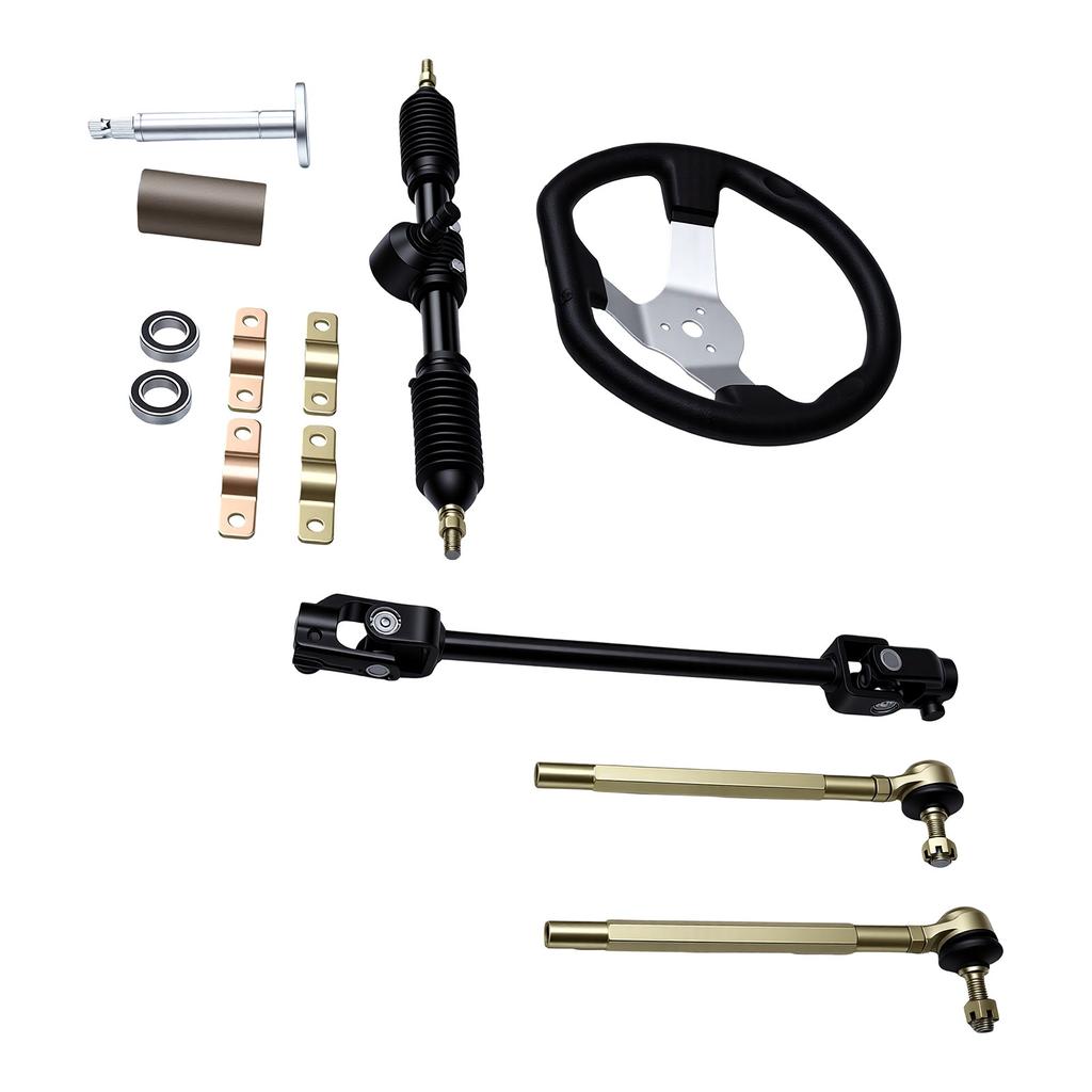 270mm Steering Wheel Kit with 380mm Steering Shaft 440mm Rack and Pinion 150mm Steering Column 80mm Sleeve for Go Kart