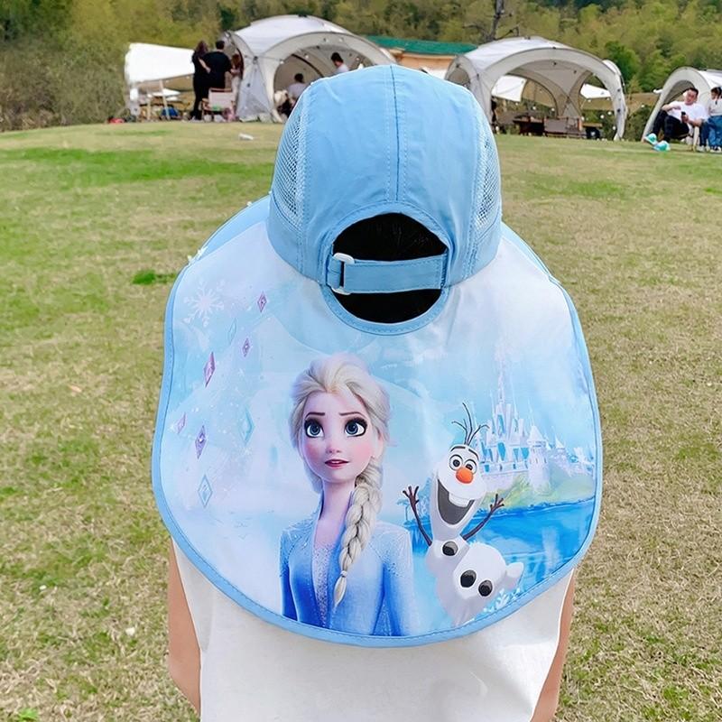 Snow Queen Elsa Kids Hat Summer Sun Protection Wide Brim Fan Cap For Girls And Boys