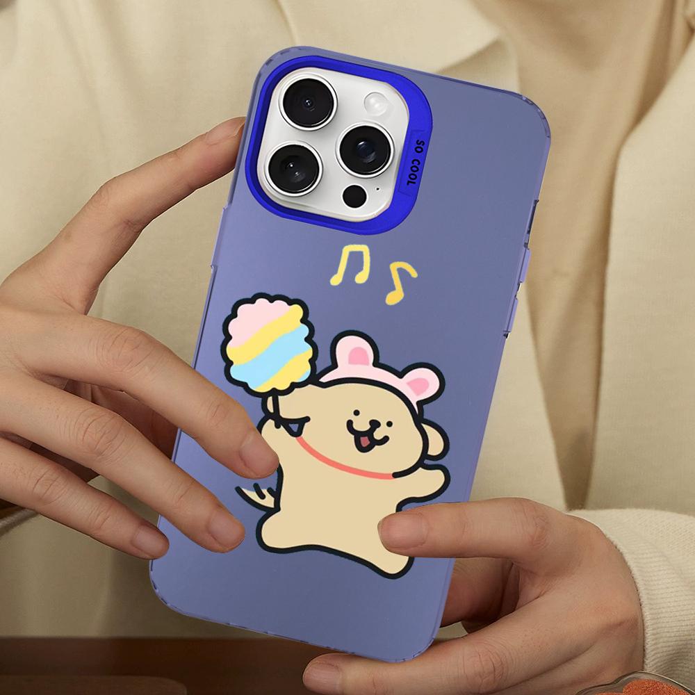Cartoon Line Dog Phone Case For IPhone 16 15 14 13 12 11 Pro Max X XR XSMAX 8 7 Plus Matte Shockproof Back Cover