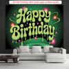 Party Backdrop Green Flat Dripping Text Event Photo Background Front Door Decor