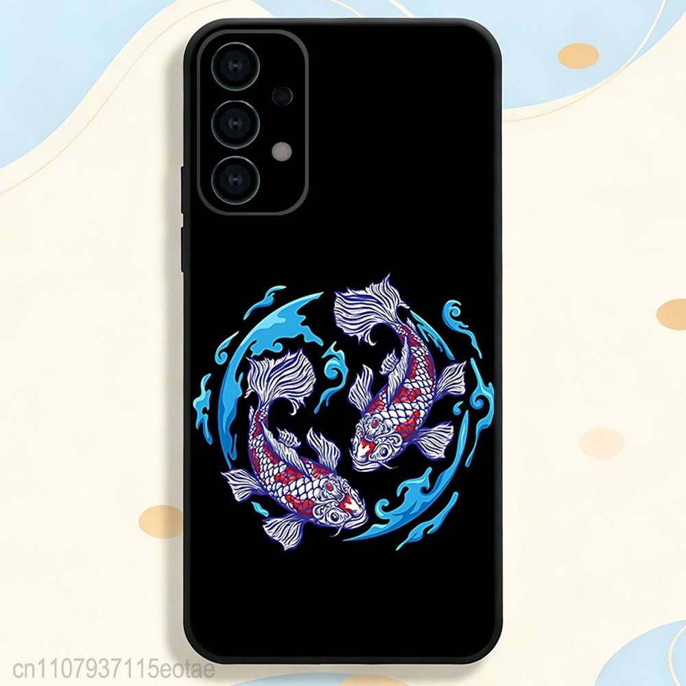 Koi Carp YIN YANG Phone Case for Samsung S series s21 s22 s23 s24 s25 S26 FE Plus Ultra TPU Soft to Skin-friendly case