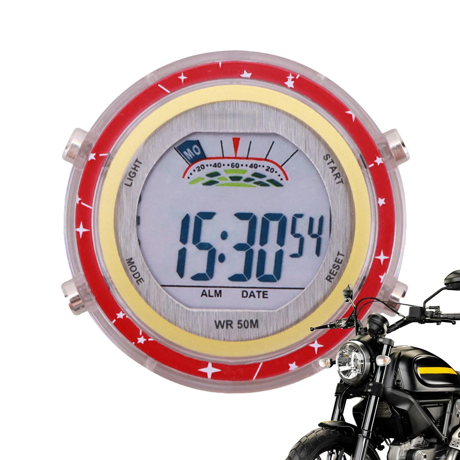 Bike Watch, Waterproof Luminous Dial Motorcycle Handlebar Clock - Car One Size