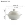 White Ceramic Bowl Home Steaming Egg Bowls Hotel Restaurant Tableware Chinese Soup Cup Ceramic Soup Bowl Round Bowls with Lid