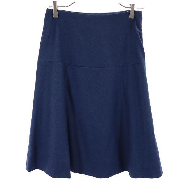 

Kiton Italian wool cashmere Midi length flare skirt 38 Blue Women Used