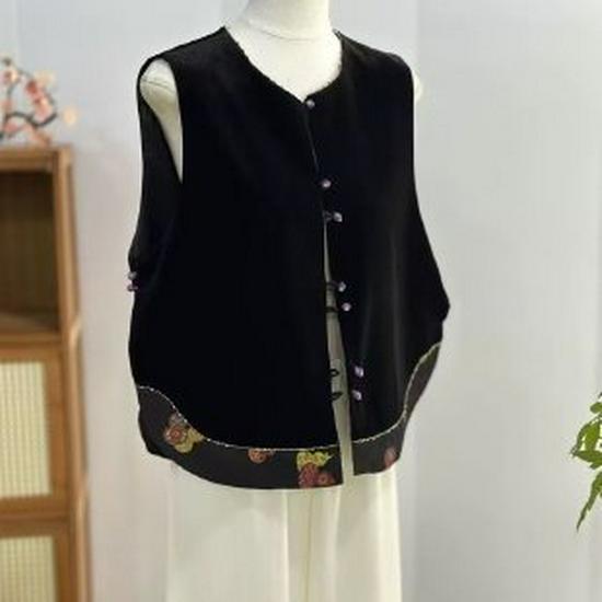 

Modern Spring Vest for Mothers - Elegant 2026 Style, Women s Fashion for Middle-Aged and Elderly 4XL чёрный