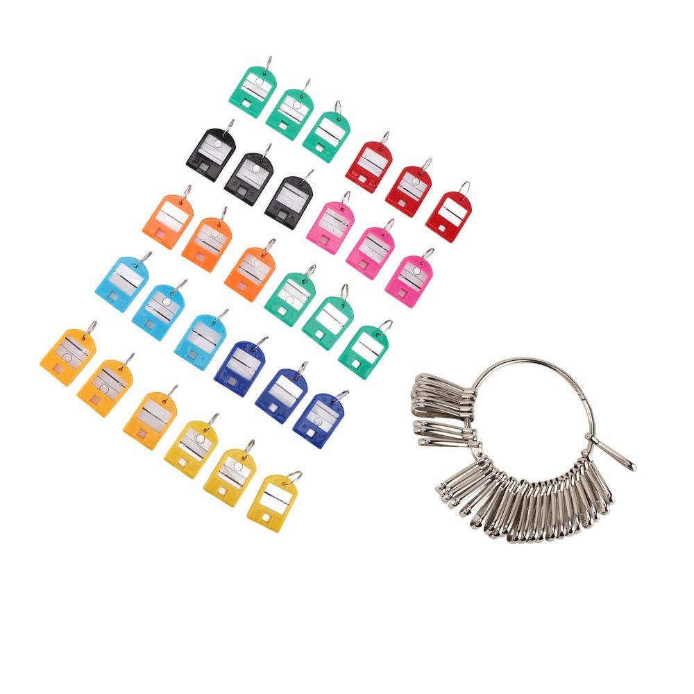 30pcs Plastic Material Keychain Iron Split Ring Key Labels Multi Keys Holder Key Identifiers  Houses